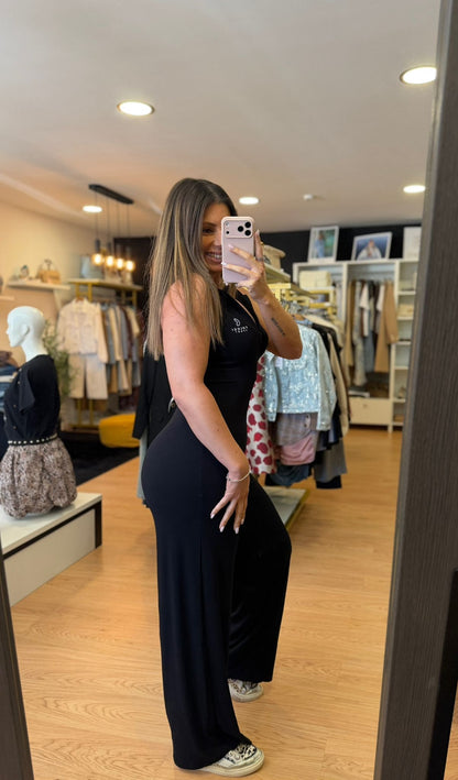 Macacão Comfort Pantalona Canelado Com Capuz
