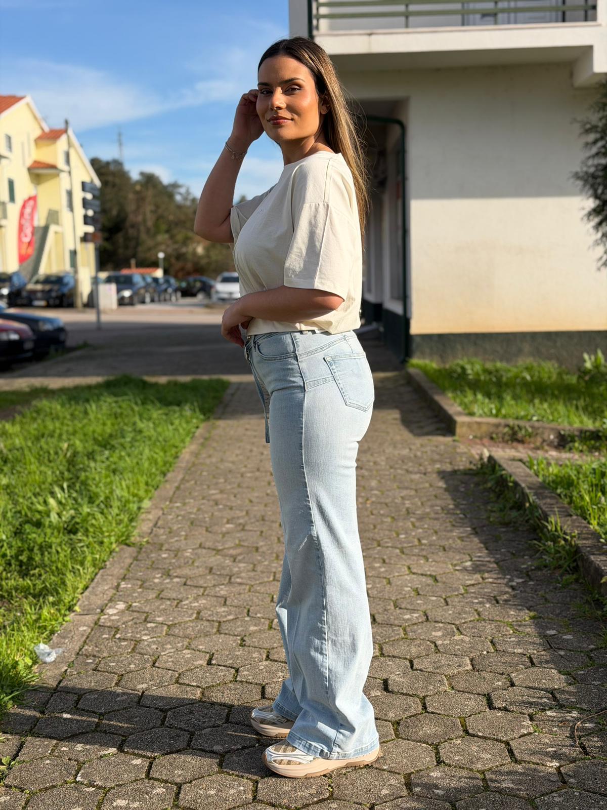 Calça Liu Jo – Denim Claro de Corte Flare