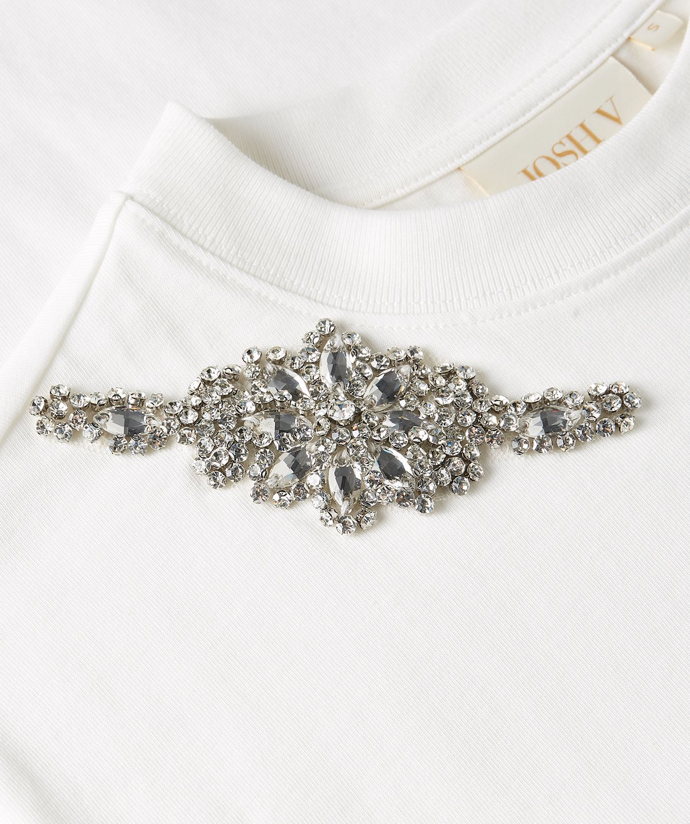 Camiseta oversized ROXY com strass - off white