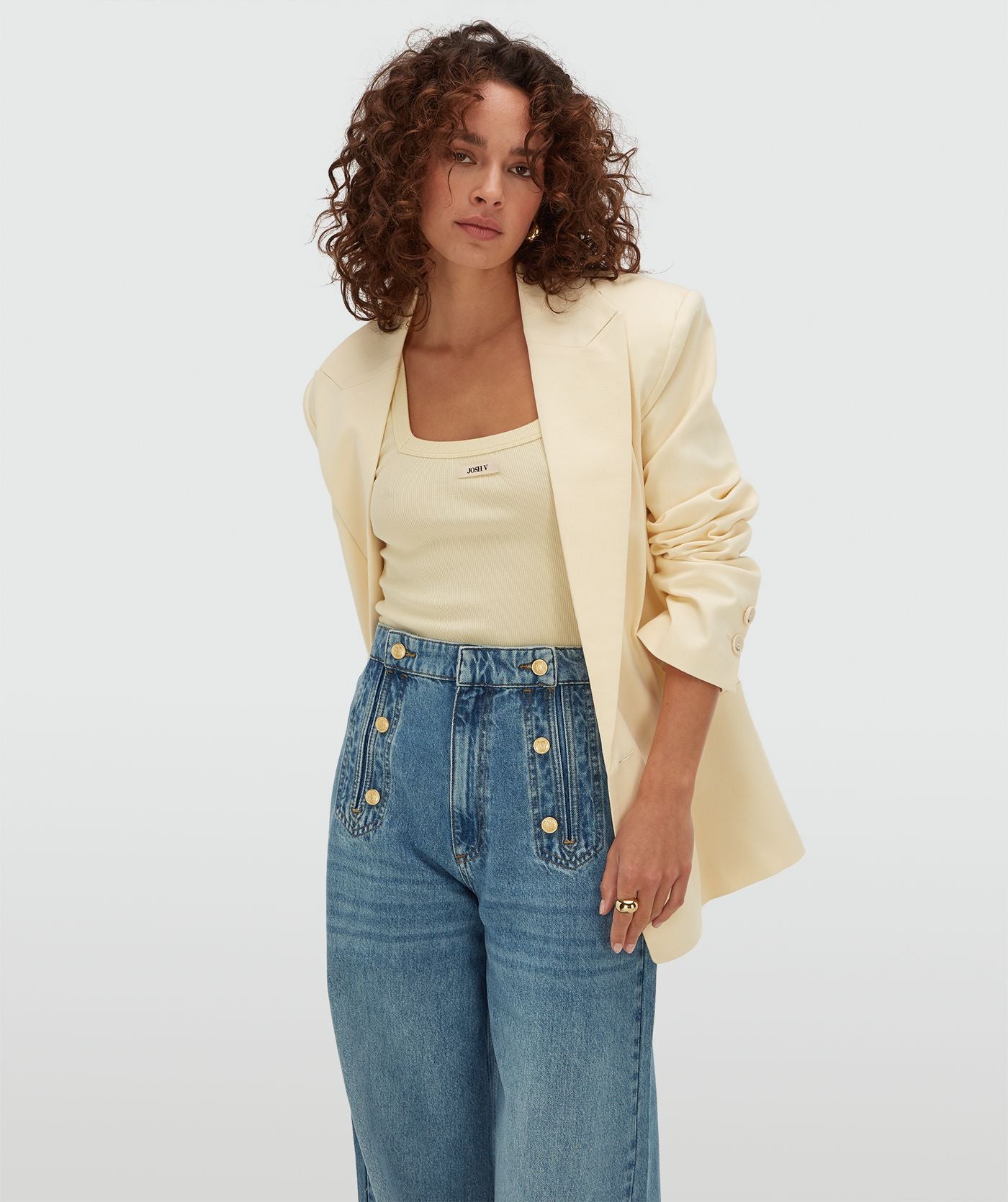 BENSON blazer oversized - butter yellow