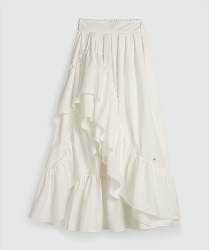 Saia maxi de cintura alta TARRANT - branco-creme