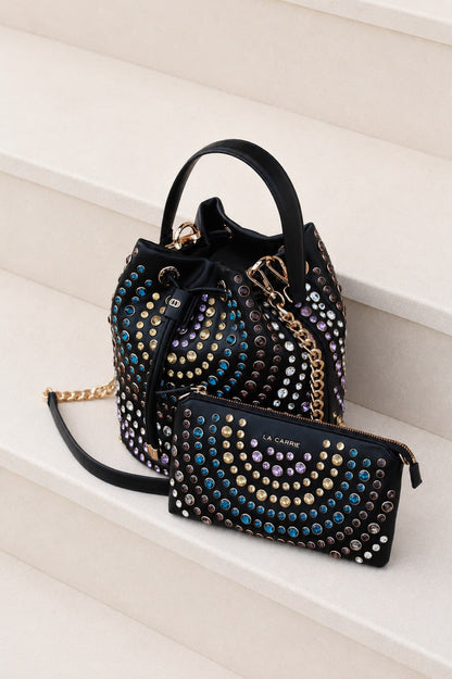 Bolsa La Carrie com Cristais Multicoloridos