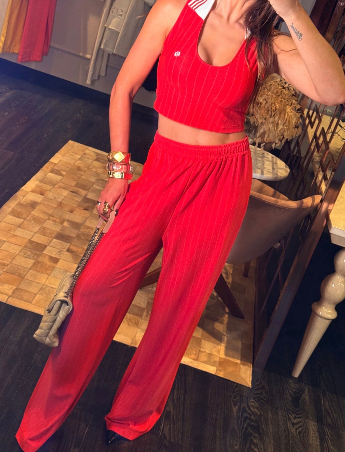 Conjunto Colcci Vermelho Risca