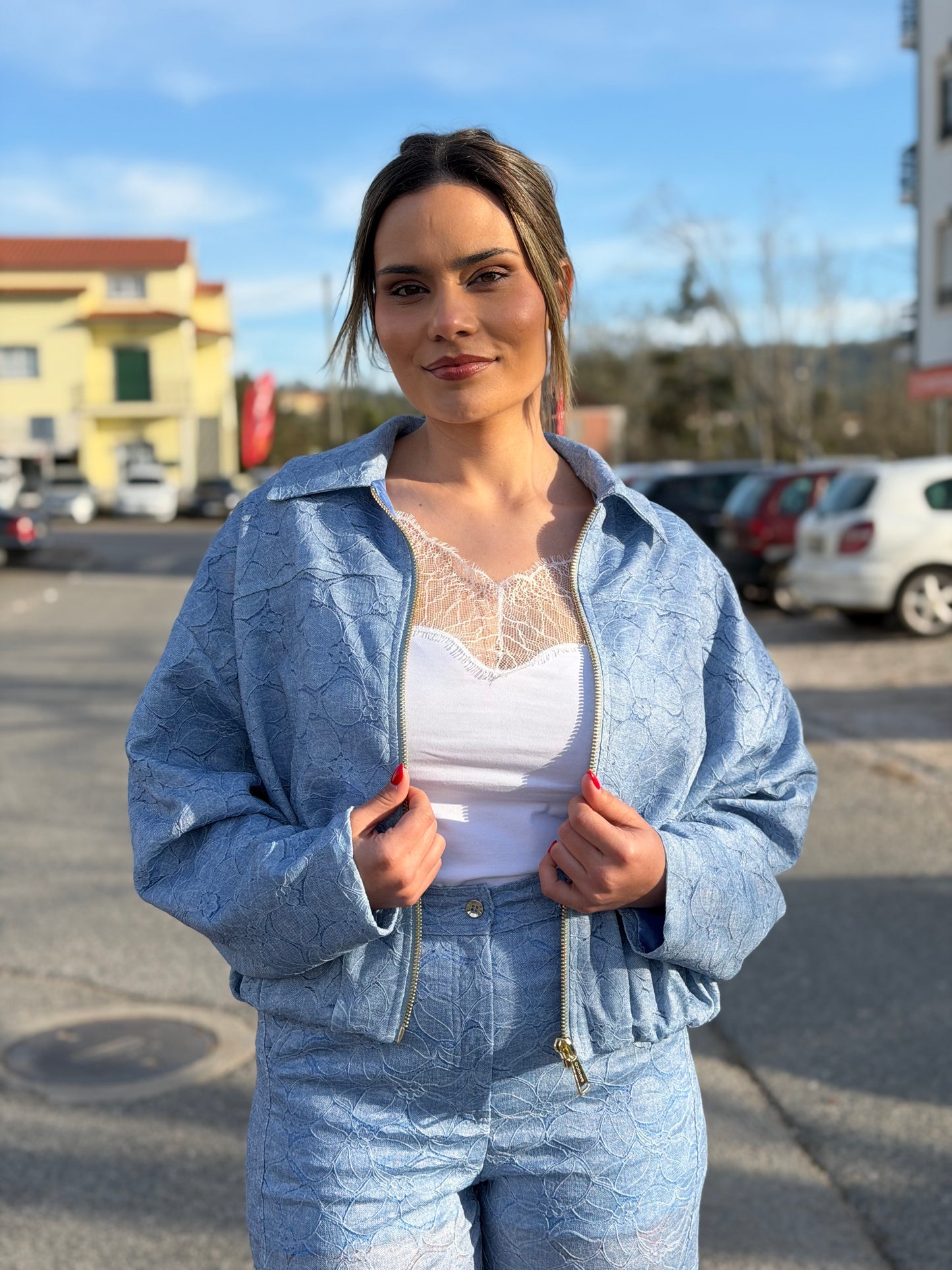 Casaco Bomber em Renda