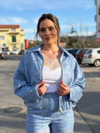 Casaco Bomber em Renda