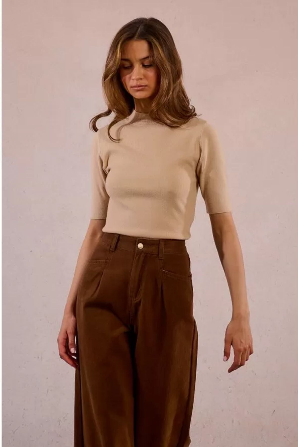 Calças Wide Leg em Algodão