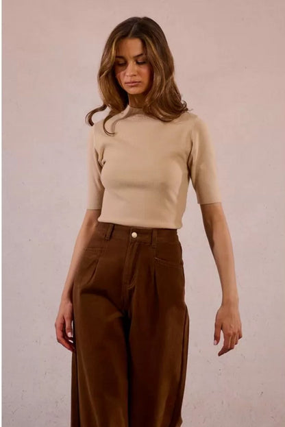 Calças Wide Leg em Algodão