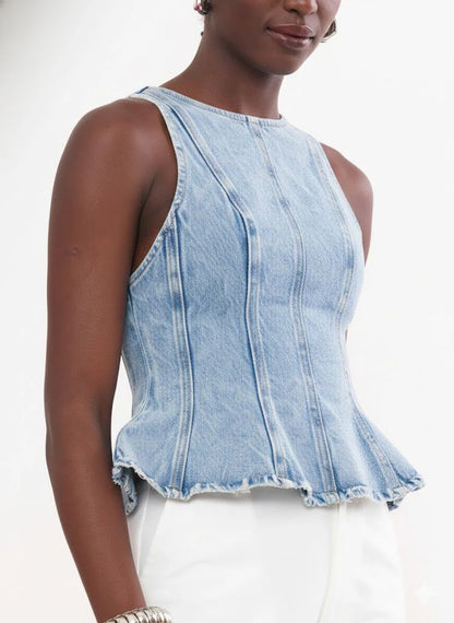 Top Denim Estruturado