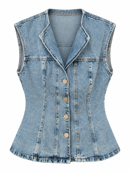 Colete Jeans Acinturado