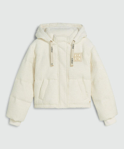 Casaco oversized ALICE com lurex - branco casulo