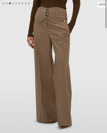 Calça de alfaiataria xadrez JOSH V com cintura trabalhada