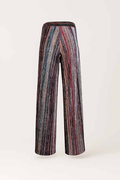 Calça Larga em Veludo Canelado