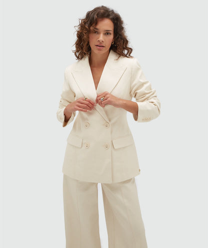Blazer em sarja ajustada - cru