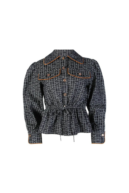 Blusa Denim com Estampa Logo SH