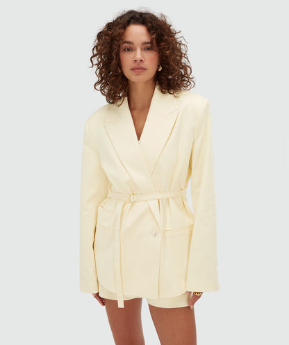 BENSON blazer oversized - butter yellow
