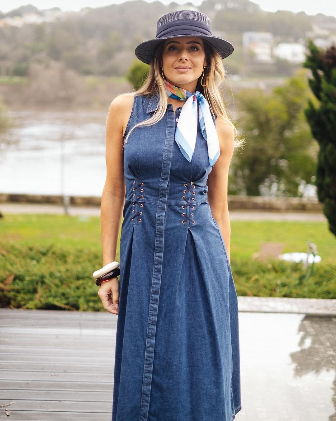 Vestido de ganga comprido
