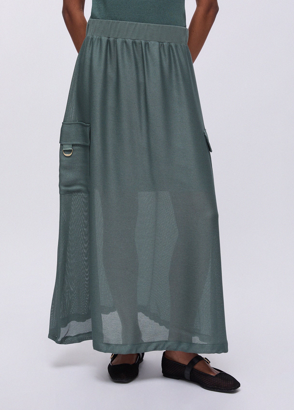 Saia Midi Verde Militar