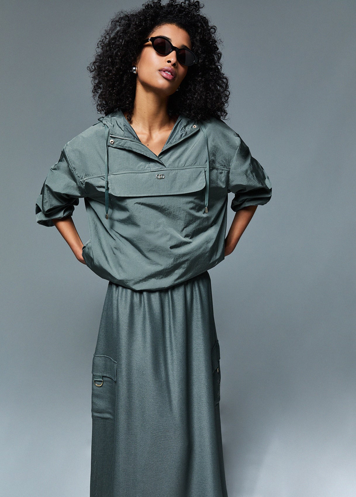 Saia Midi Verde Militar