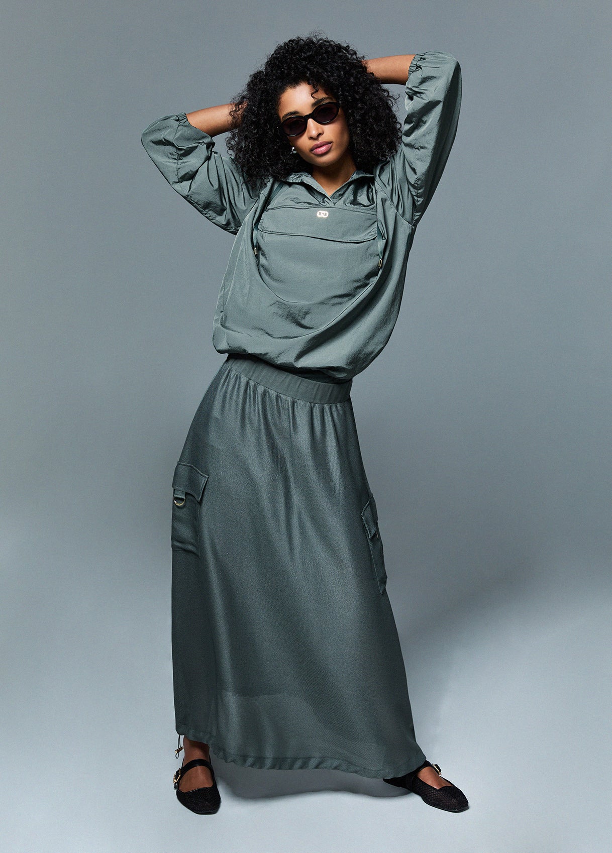 Saia Midi Verde Militar