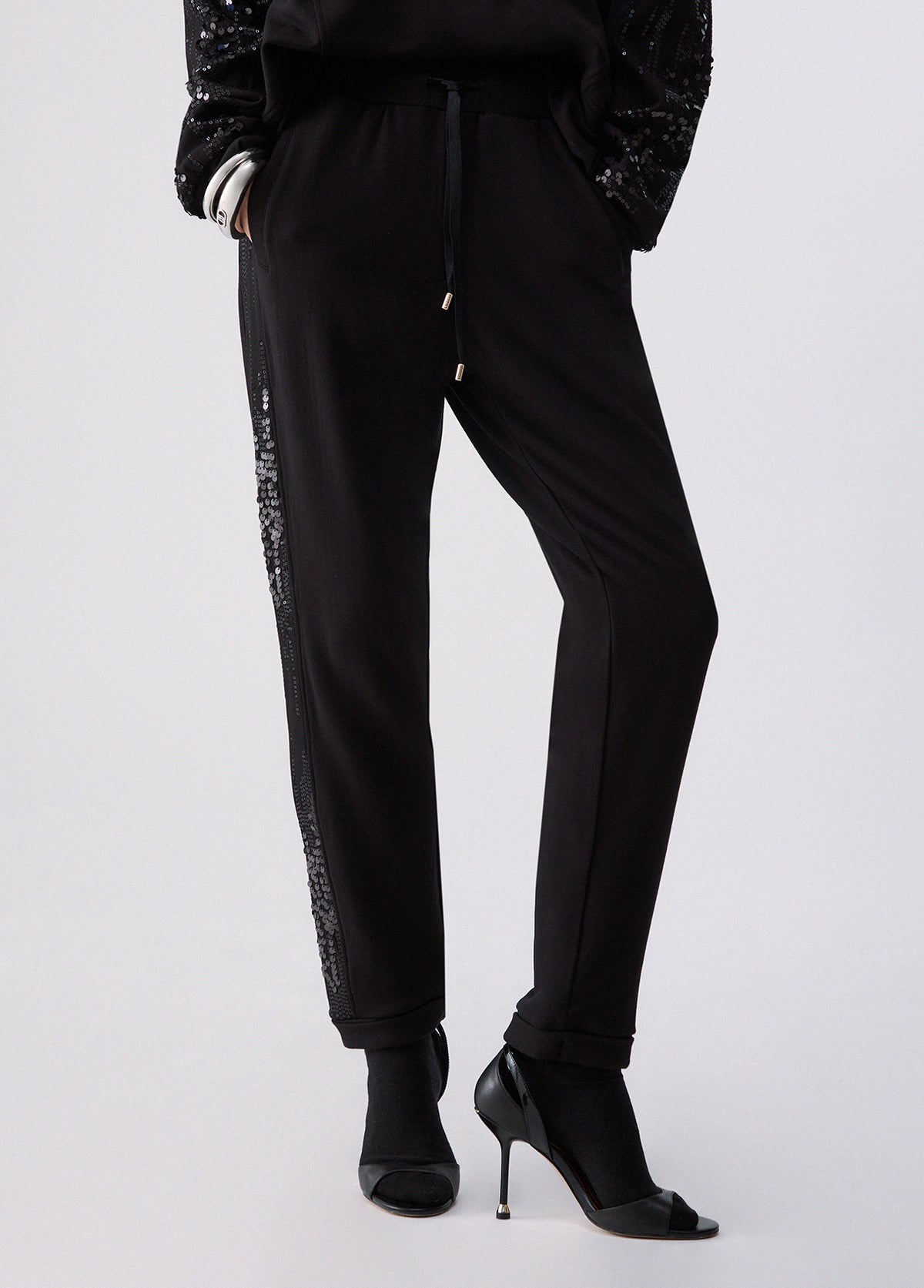 Calça LIU JO com faixa lateral de lantejoulas