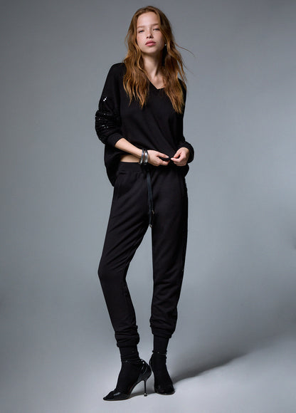 Calça LIU JO com faixa lateral de lantejoulas