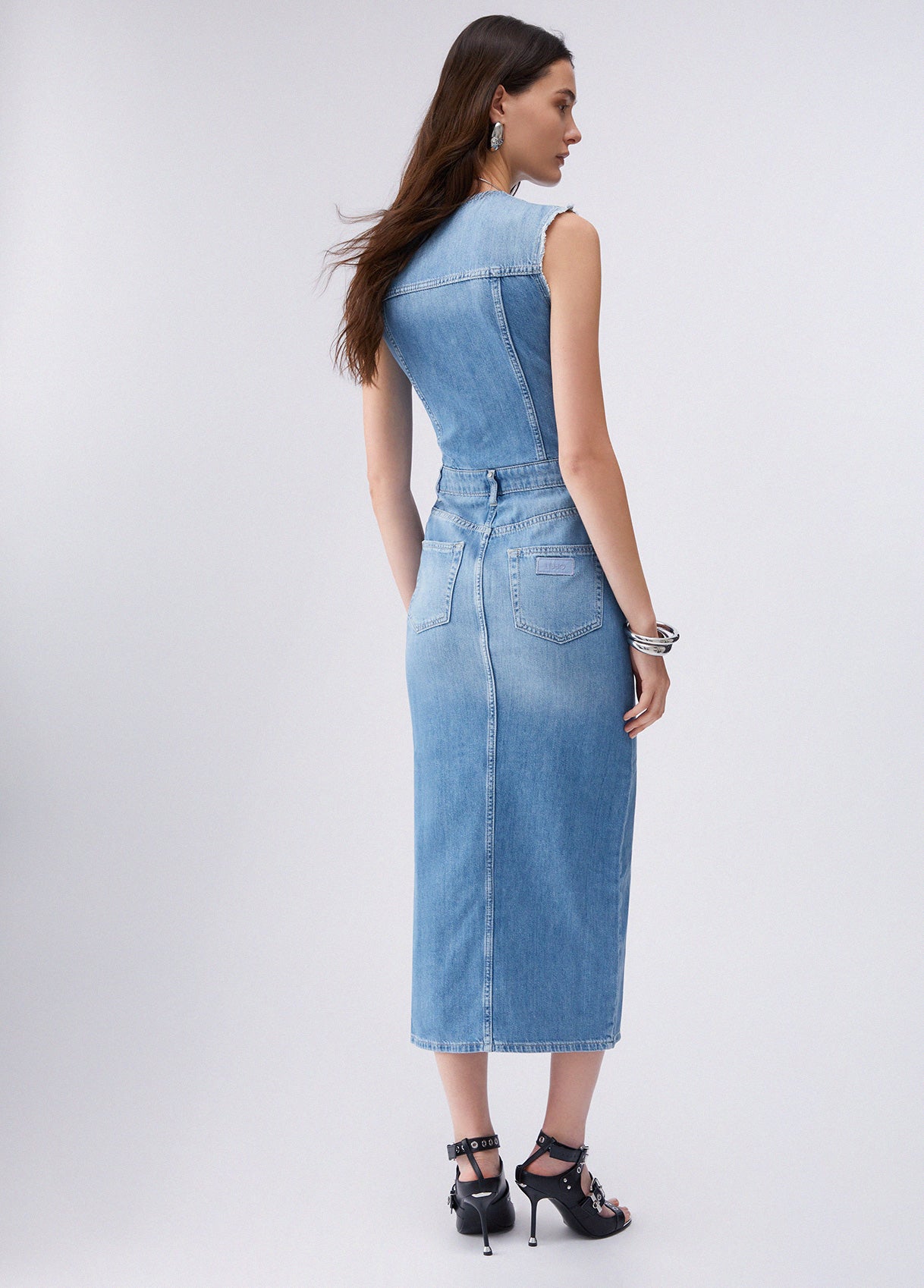 vestido longo de jeans