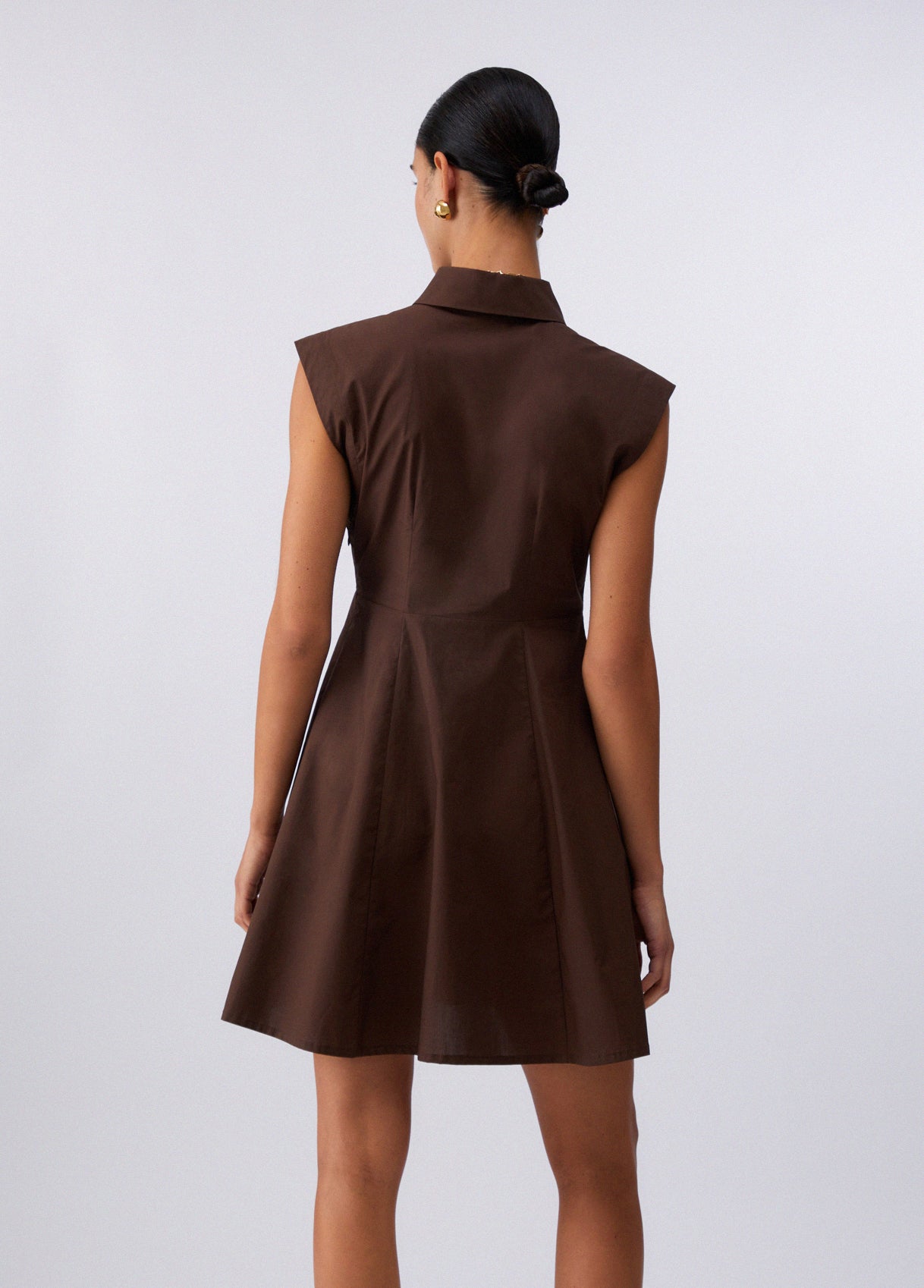Vestido curto de popeline