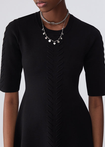 Vestido de malha preto LIU JO com detalhes em relevo