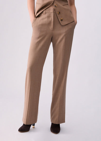 Calça de alfaiataria camel