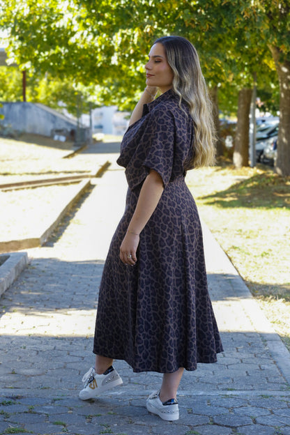 Vestido Camiseiro Animal Print
