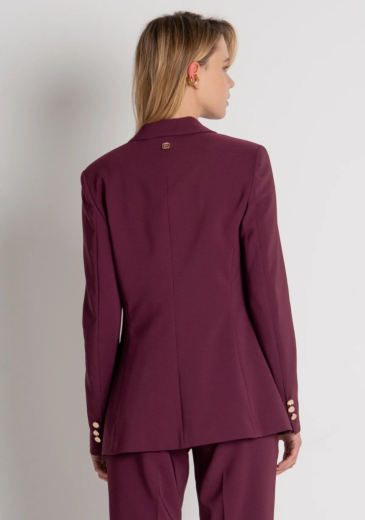 Blazer de corte regular com abotoamento simples