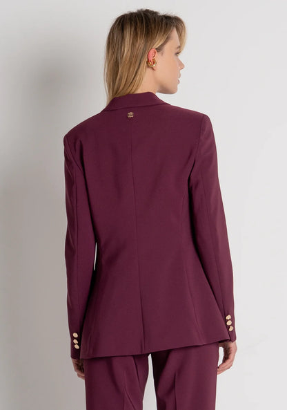 Blazer de corte regular com abotoamento simples
