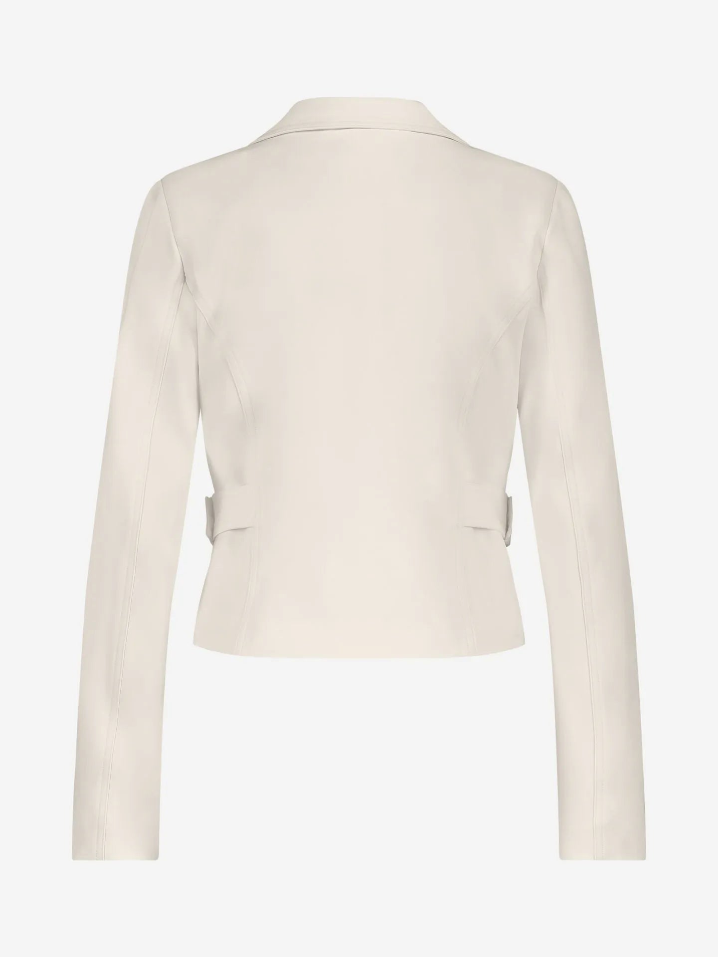 Blazer cropped com detalhe de fivela