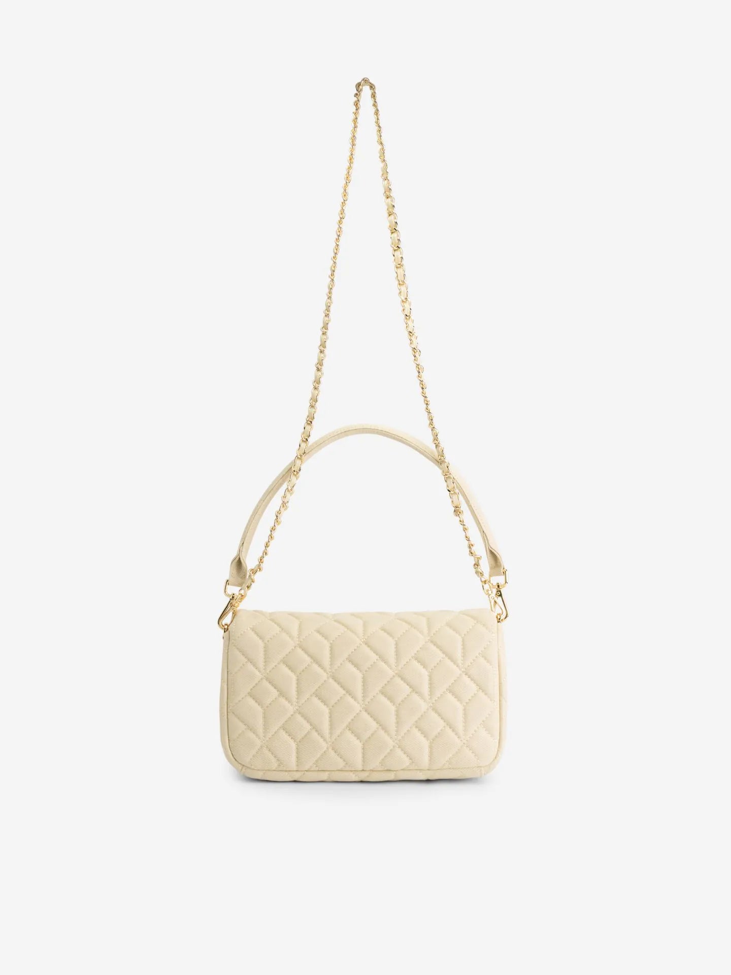 Bolsa de ombro jeans acolchoada com logotipo N