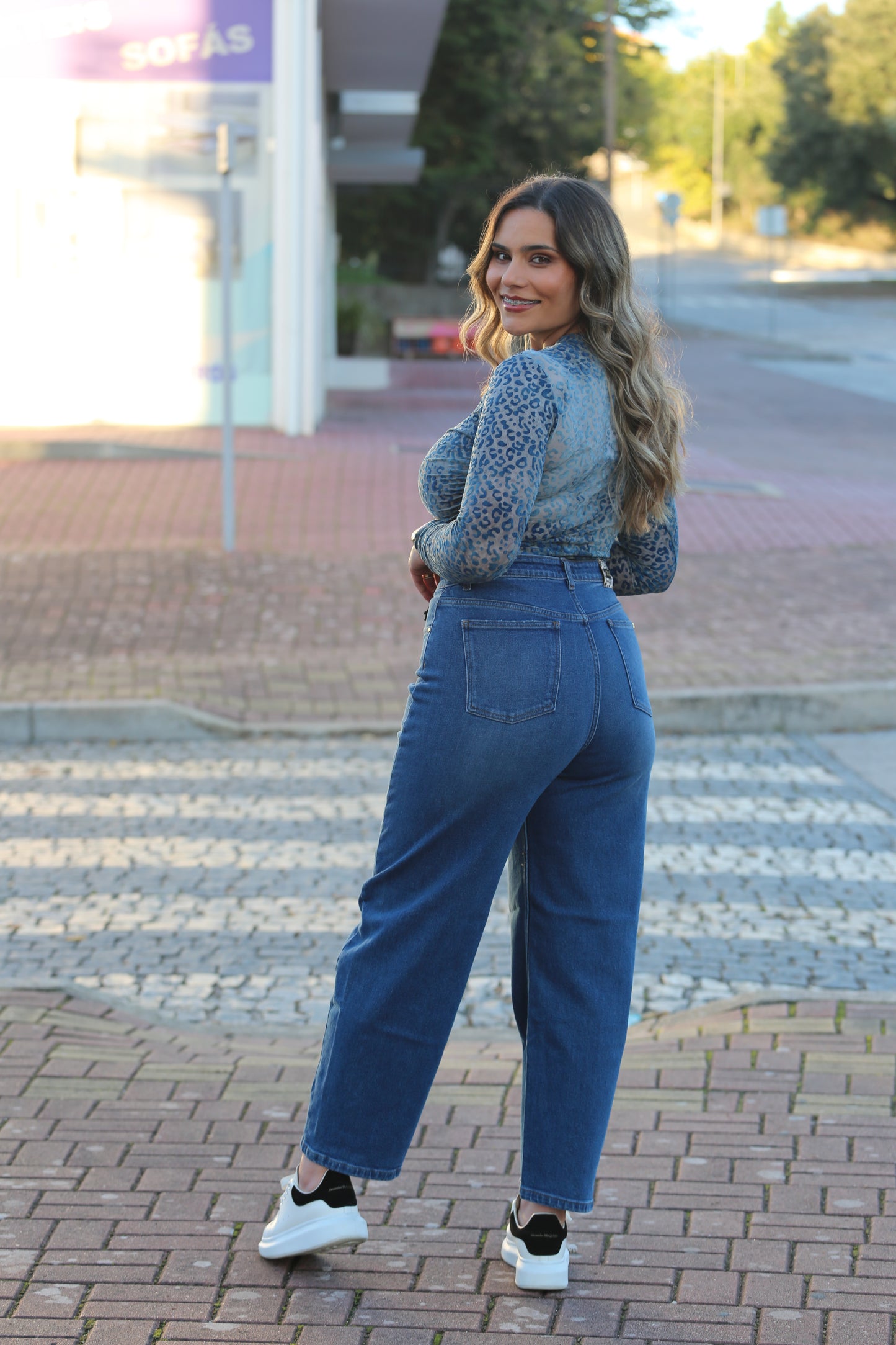 Calças Baggy Denim
