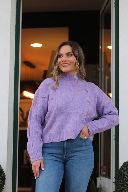 Camisola Lilás Trançada