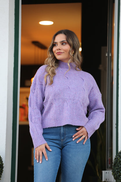 Camisola Lilás Trançada
