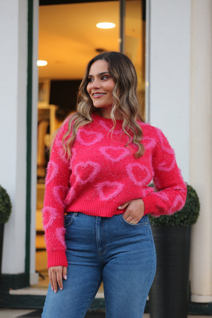 Camisola Corações Rosa