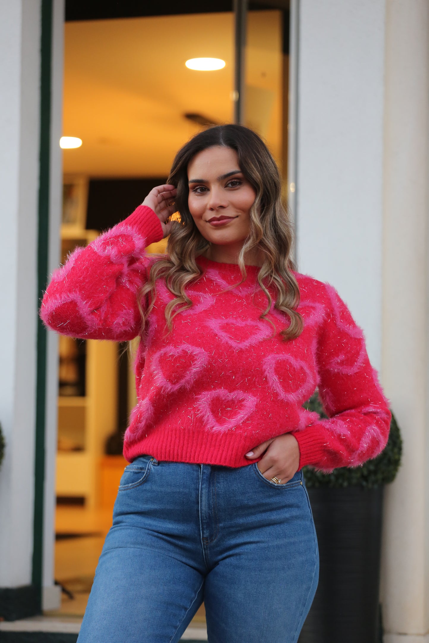 Camisola Corações Rosa