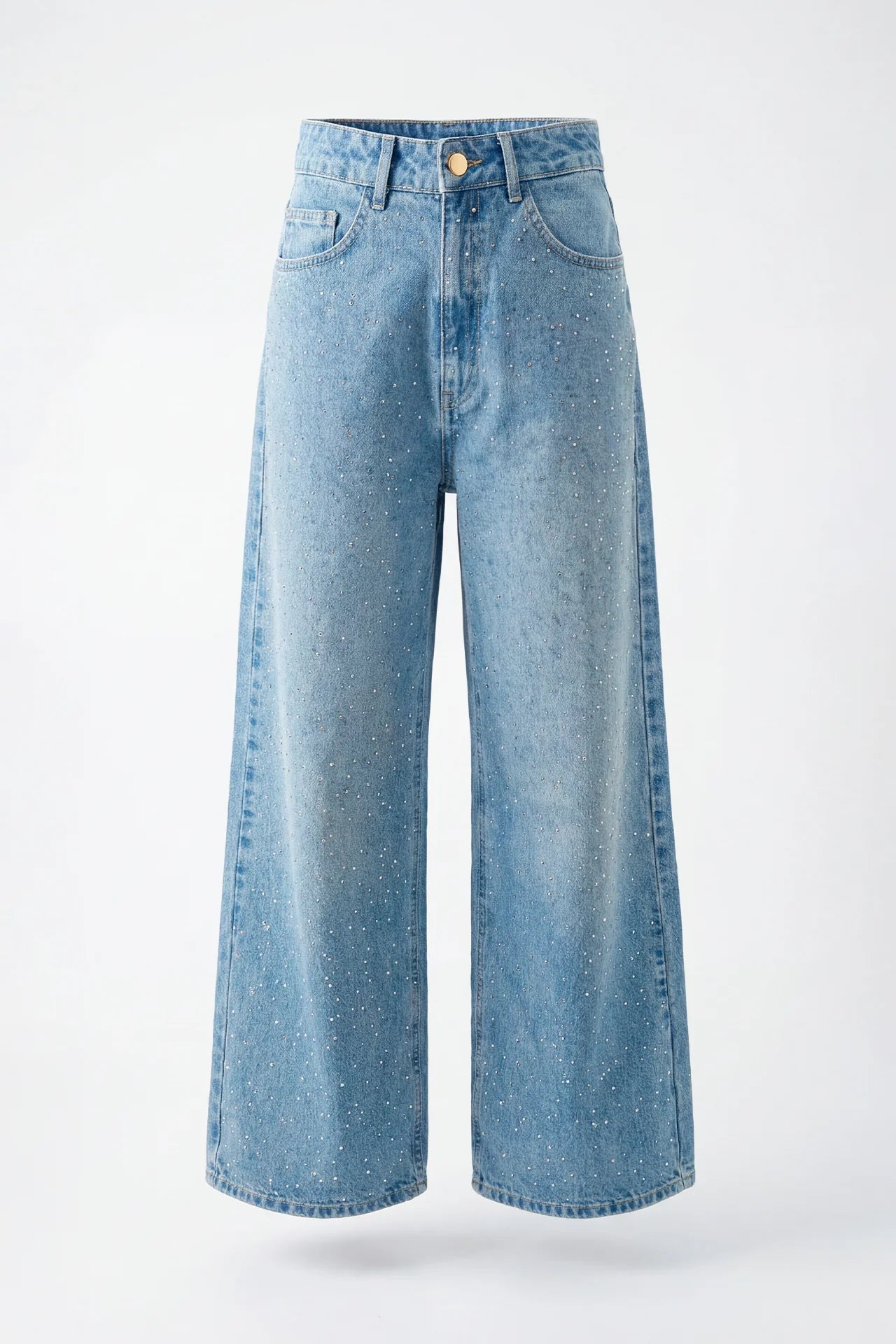 Calças Denim com Brilhantes