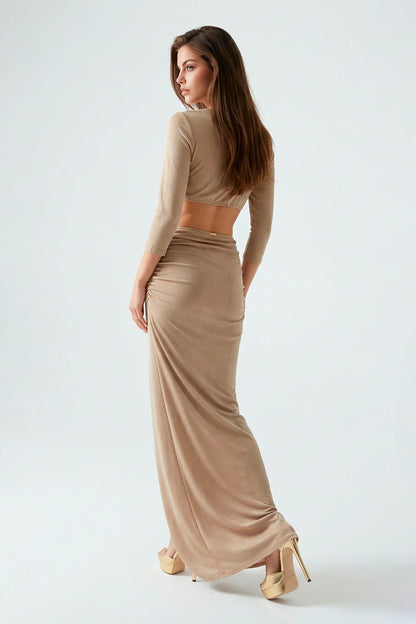 Vestido Longo com Brilho Subtil