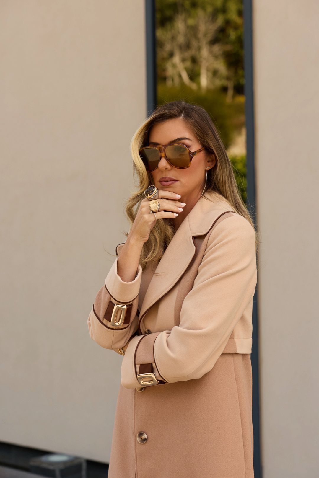 ✨ Casaco Longo de Fazenda Camel — Edição Premium