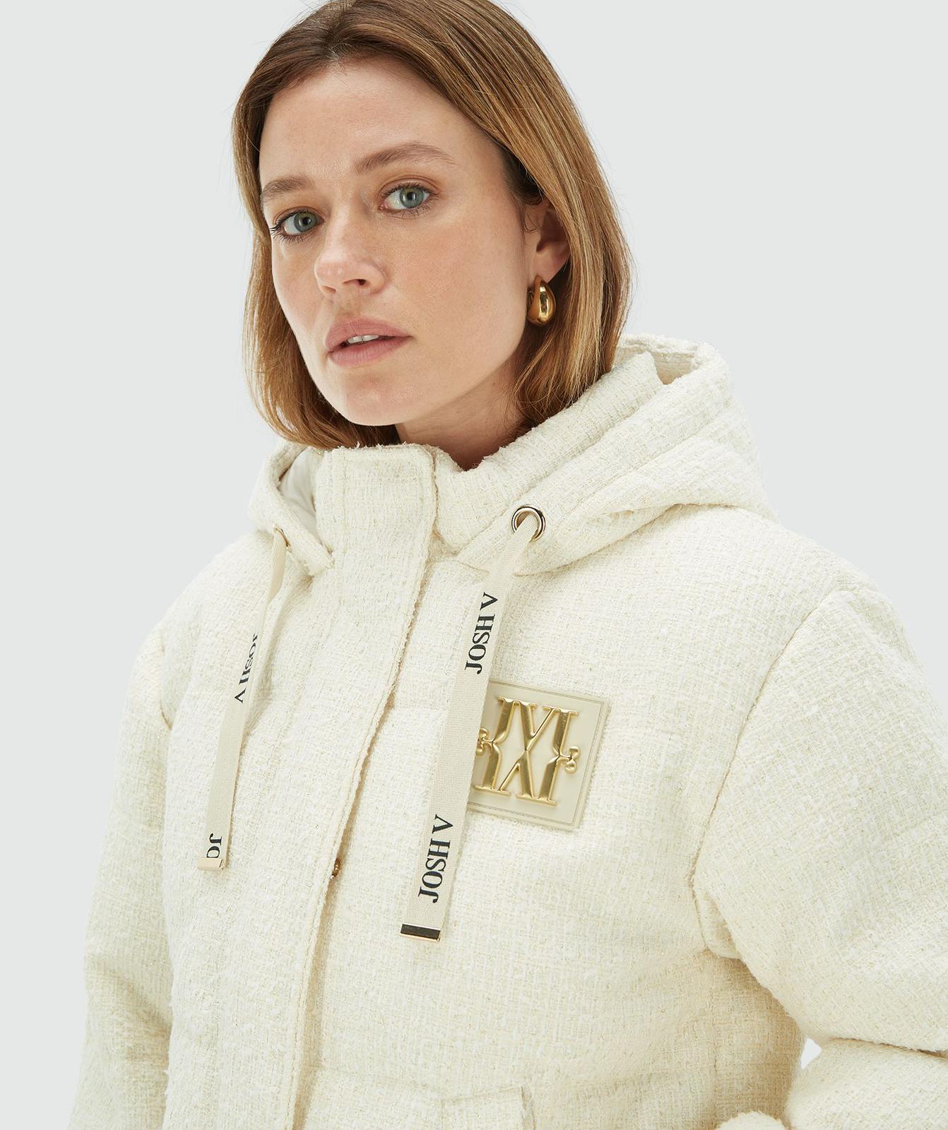 Casaco oversized ALICE com lurex - branco casulo