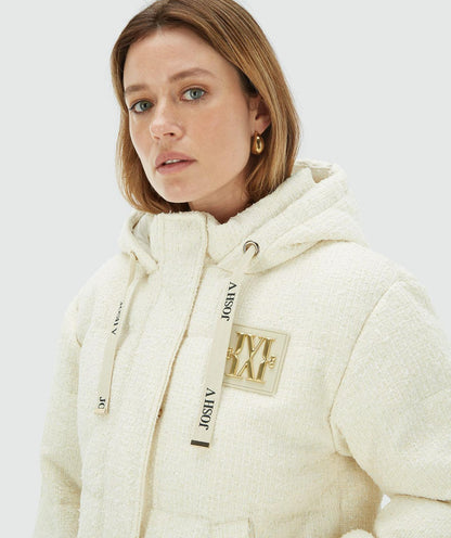 Casaco oversized ALICE com lurex - branco casulo