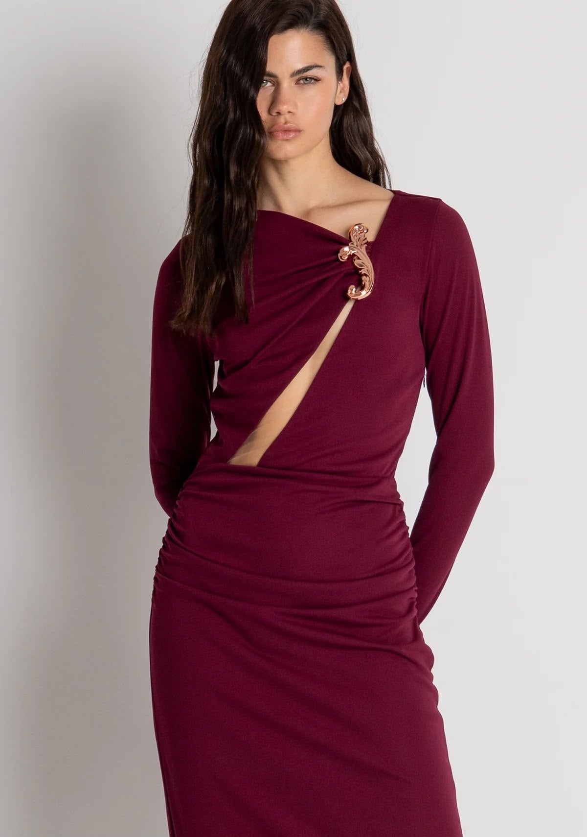 Vestido comprido Bordô Fracomina