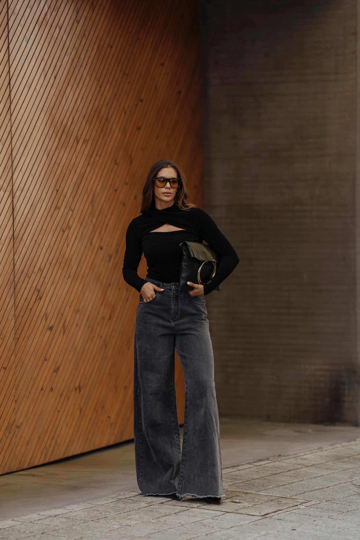 Jeans Wide Leg Cintura Subida