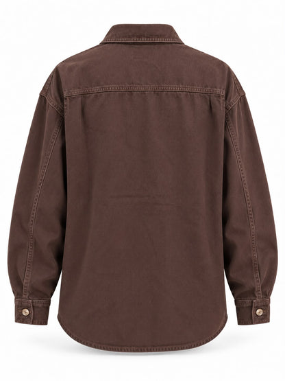 Camisa LIU JO castanha com aplicação de pedraria