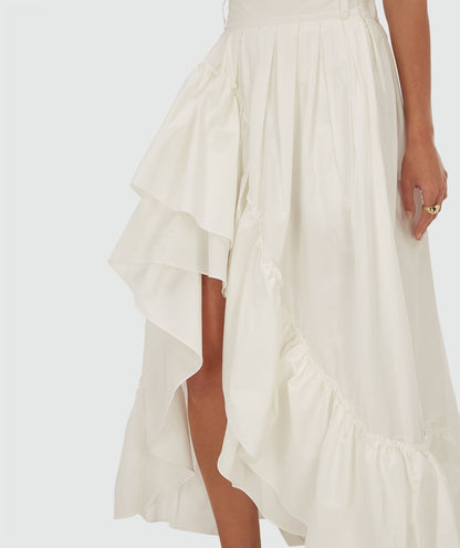 Saia maxi de cintura alta TARRANT - branco-creme