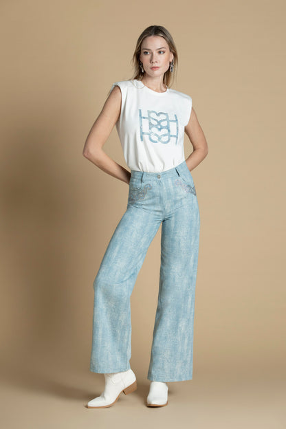 Calças jeans de cintura média