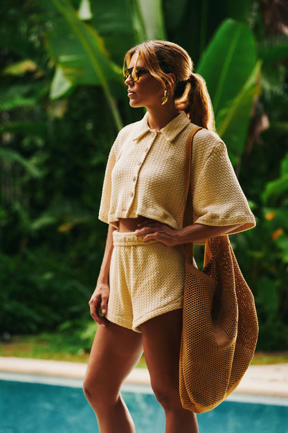 Conjunto Textura Natural Bege